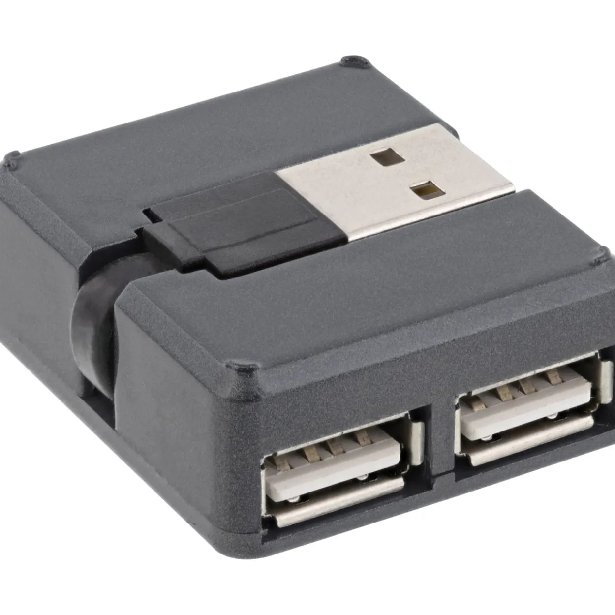0.04m InLine USB 2.0 Hub, 4 Port, Quadrat, Kabel , Kunststoff