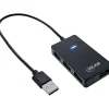 0.30m InLine USB 2.0 Hub, 4 Port, schwarz, Kabel