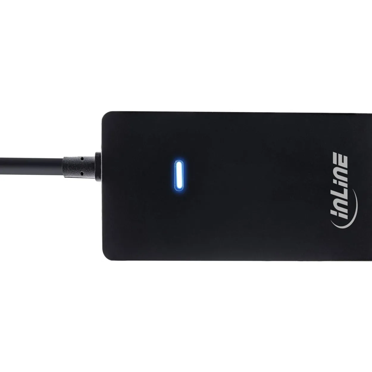 0.30m InLine USB 2.0 Hub, 4 Port, schwarz, Kabel