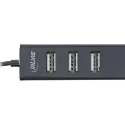 0.15m InLine USB 2.0 Hub, USB-C, 4 Port, schwarz, Kabel, schmale Bauform