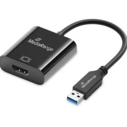 0.20m MediaRange USB-A zu HDMI Audio und Video Konverter, sw