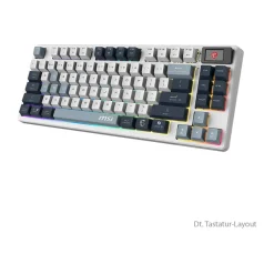 MSI FORGE GK600 TKL W SKY KTT Purple Star USB und Bluetooth Deutsch weiß/grau (kabellos)