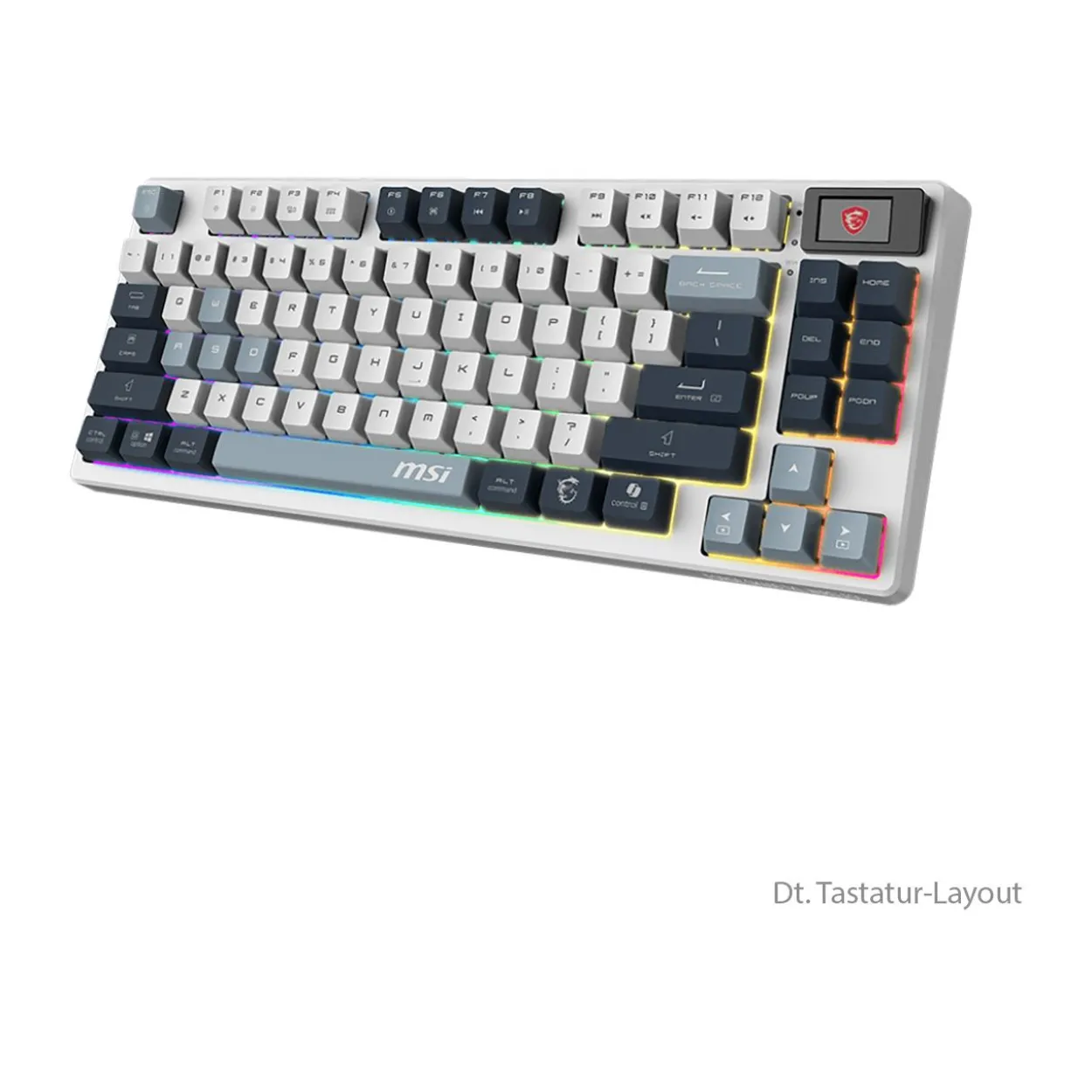 MSI FORGE GK600 TKL W SKY KTT Purple Star USB und Bluetooth Deutsch weiß/grau (kabellos)