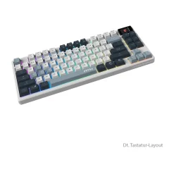 MSI FORGE GK600 TKL W SKY KTT Purple Star USB und Bluetooth Deutsch weiß/grau (kabellos)