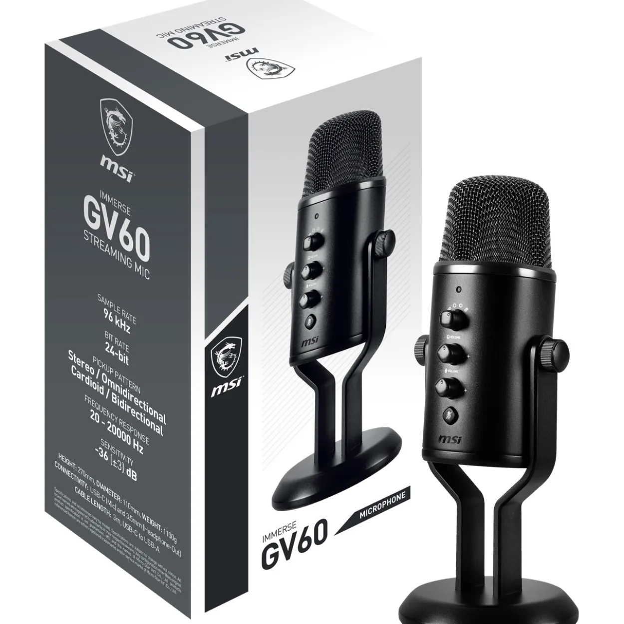 MSI Immerse GV60 Streaming Mic schwarz