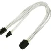 Nanoxia 30 cm weißes einzelsleeve Adapterkabel für 6-Pin PCI-E zu 6+2-Pin (NXP683EW)