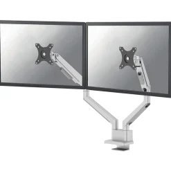 NEOMOUNTS Next Slim Desk Mount Double Display topfix clamp and grommet silber