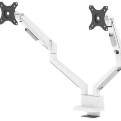 NEOMOUNTS Next Slim Desk Mount Double Display topfix clamp and grommet weiß