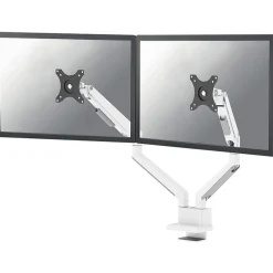 NEOMOUNTS Next Slim Desk Mount Double Display topfix clamp and grommet weiß