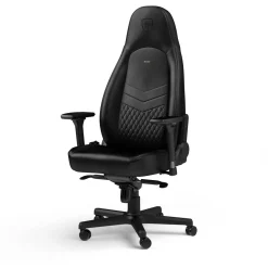noblechairs ICON Echtleder Gaming Stuhl - schwarz/schwarz