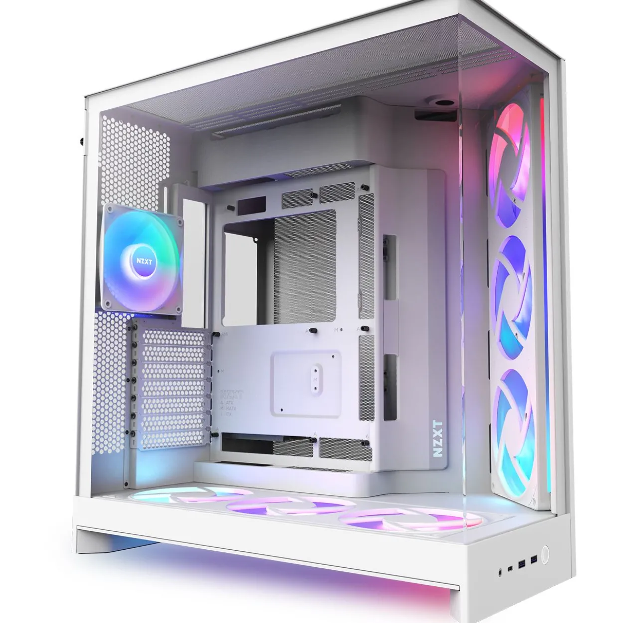 NZXT H9 Flow RGB+ (2025) Midi Tower ohne Netzteil weiss