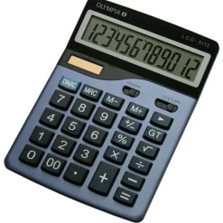 Olympia LCD 5112 Taschenrechner blau 1zeilig 12Stellen-Display Wurzel Prozent GT Speicherfunktion Batterie-Solar-Betrieb