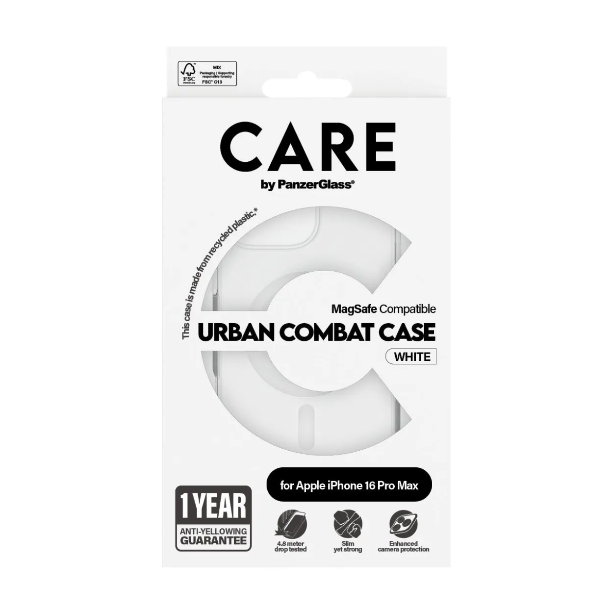 PanzerGlass CARE Flagship Colors iPhone 16 Pro Max weiß