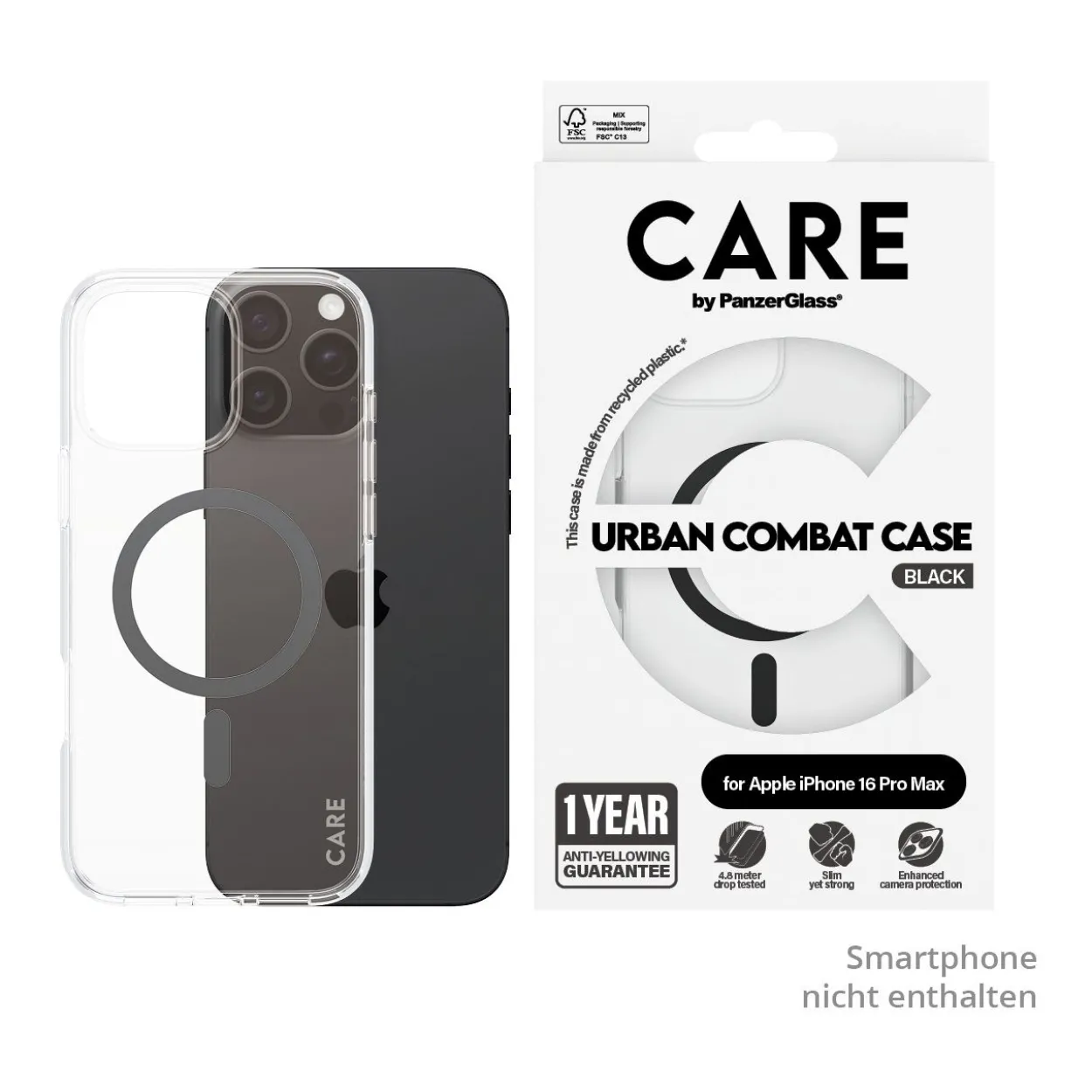 PanzerGlass CARE Flagship Colors iPhone 16 Pro Max schwarz