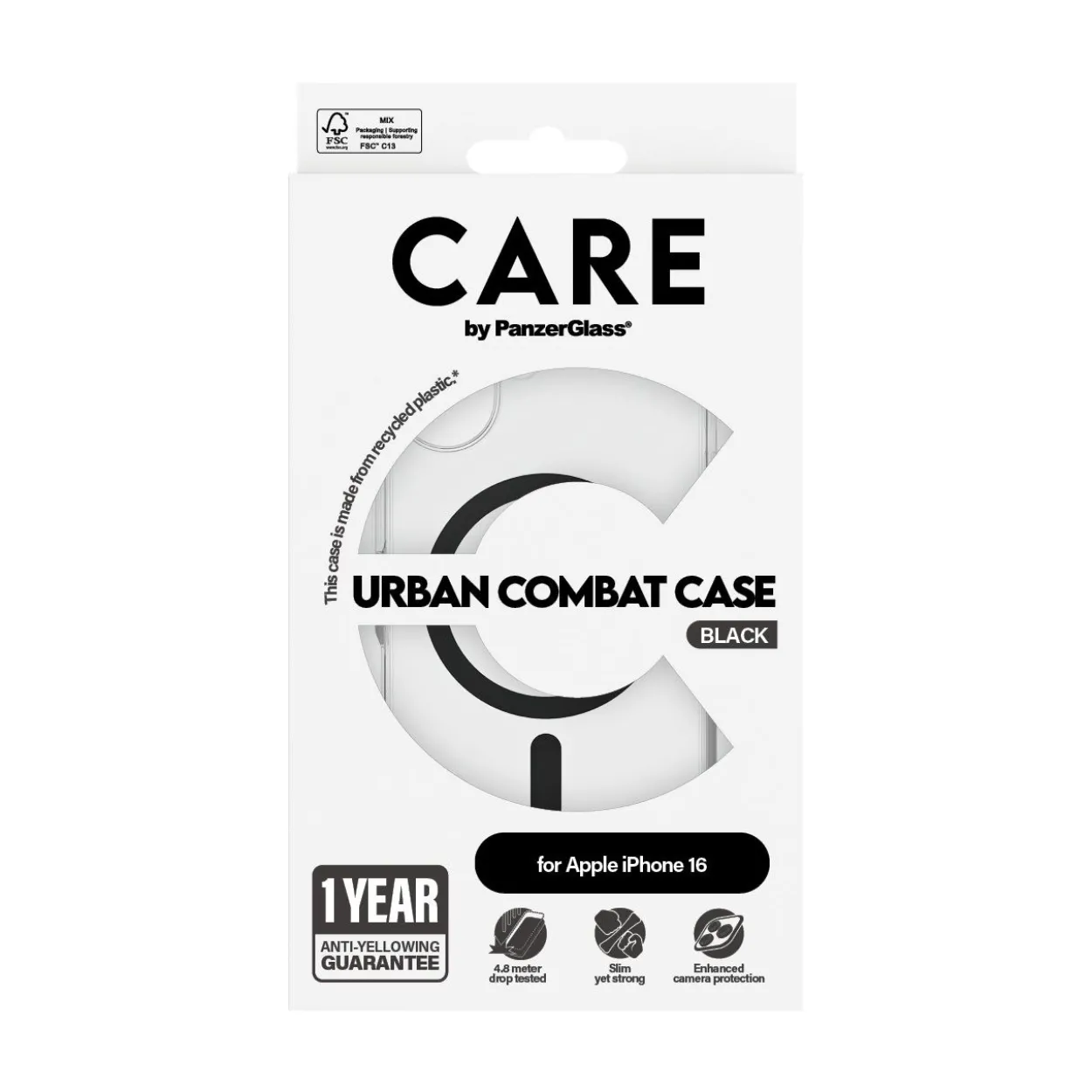 PanzerGlass CARE Flagship Colors iPhone 16 schwarz