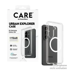 PanzerGlass CARE Urban Explorer Case transparent w. white Qi Samsung Galaxy S26