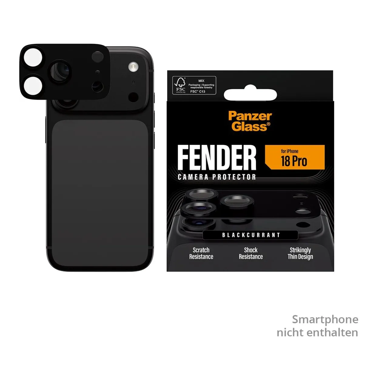 PanzerGlass Fender Camera Lens Protector blackcurrant iPhone 18 Pro