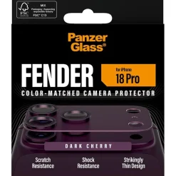 PanzerGlass Fender Camera Protector dark cherry iPhone 18 Pro
