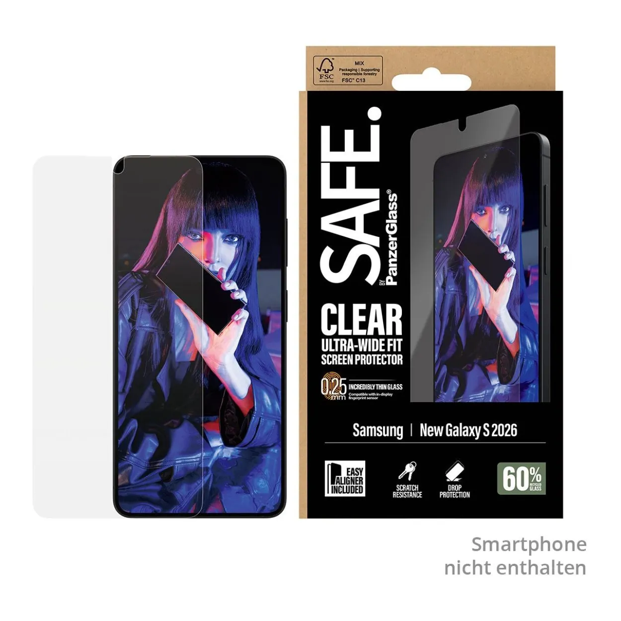 PanzerGlass SAFE Displayschutz Samsung Galaxy S26 Ultra-Wide Fit m. EasyAligner