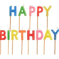 PAPSTAR Geburtstagskerzen Happy Birthday mehrfarbig