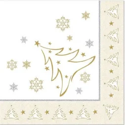 PAPSTAR Servietten X-Mas Elegance Weihnachtsbaum, gold 50 St.