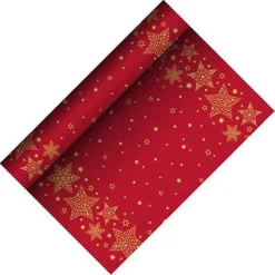 PAPSTAR Tischläufer Christmas Shine 88657 rot 40,0 cm x 3,0 m