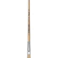 Pelikan Borstenpinsel 613 F, Gr. 2, unlackierter Holzstiel