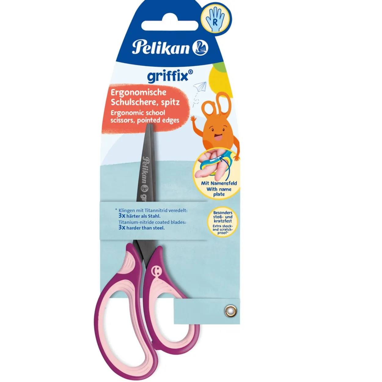 Pelikan griffix Schulschere spitz Rechtshänder SweetBerry Blister