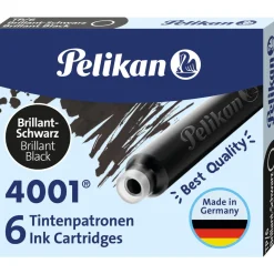 Pelikan 4001 TP/6 Tintenpatronen für Füller brillant-schwarz 6 St.