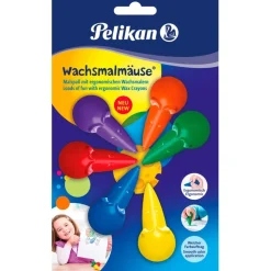 Pelikan Wachsmalmäuse farbig sortiert 6er Blister