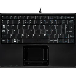 Perixx PERIBOARD-510 H PLUS IT, Mini USB-Tastatur, Touchpad, Hub, schwarz