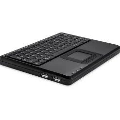 Perixx PERIBOARD-510 H PLUS IT, Mini USB-Tastatur, Touchpad, Hub, schwarz