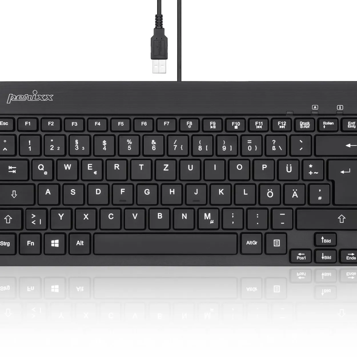 Perixx Periboard-326 Mini USB Deutsch schwarz (kabelgebunden)