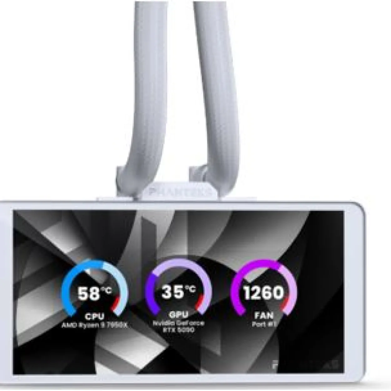 Phanteks Glacier One 360M25 LCD AiO-Wasserkühlung, 6-Zoll-Display - 360mm, weiß