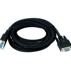 Phobya Serielles Kabel DB9 1:1 - 3m (Stecker - Stecker 9pol) - schwarz gesleevt