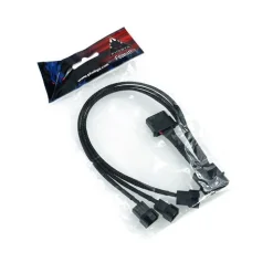 Phobya Y-Adapter 4Pin Molex auf 3x 2Pin 30cm - Schwarz
