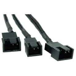 Phobya Y-Adapter 4Pin Molex auf 3x 2Pin 30cm - Schwarz