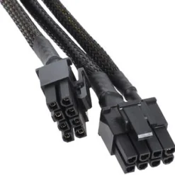 Phobya Y-Kabel 8Pin Buchse auf 2x 6+2Pin Stecker (VGA) - Schwarz