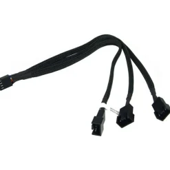Phobya Y-Kabel 4Pin PWM 3x 4Pin PWM 10cm - Schwarz