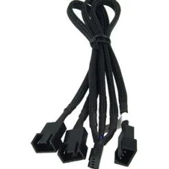 Phobya Y-Kabel 4Pin PWM 3x 4Pin PWM 10cm - Schwarz