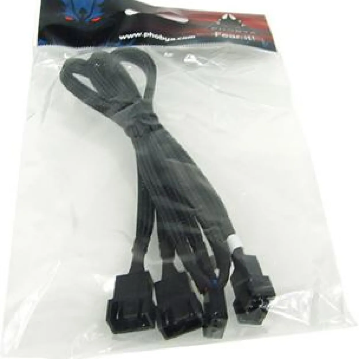 Phobya Y-Kabel 4Pin PWM 3x 4Pin PWM 10cm - Schwarz