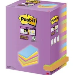 Post-it Super Sticky Notes Carnival Haftnotizen extrastark farbsortiert, 16 Blöcke 127 x 76 mm