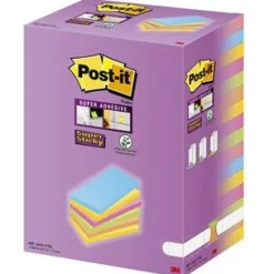 Post-it Super Sticky Notes Carnival Haftnotizen extrastark farbsortiert, 16 Blöcke 127 x 76 mm