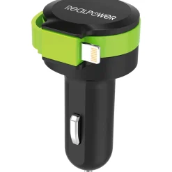 Realpower Car Charger L - integrated Lighning Cable + 1x USB