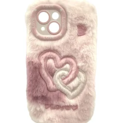 Realpower Flauschi 2,flauschige Handyhülle,weiss/rosa 15