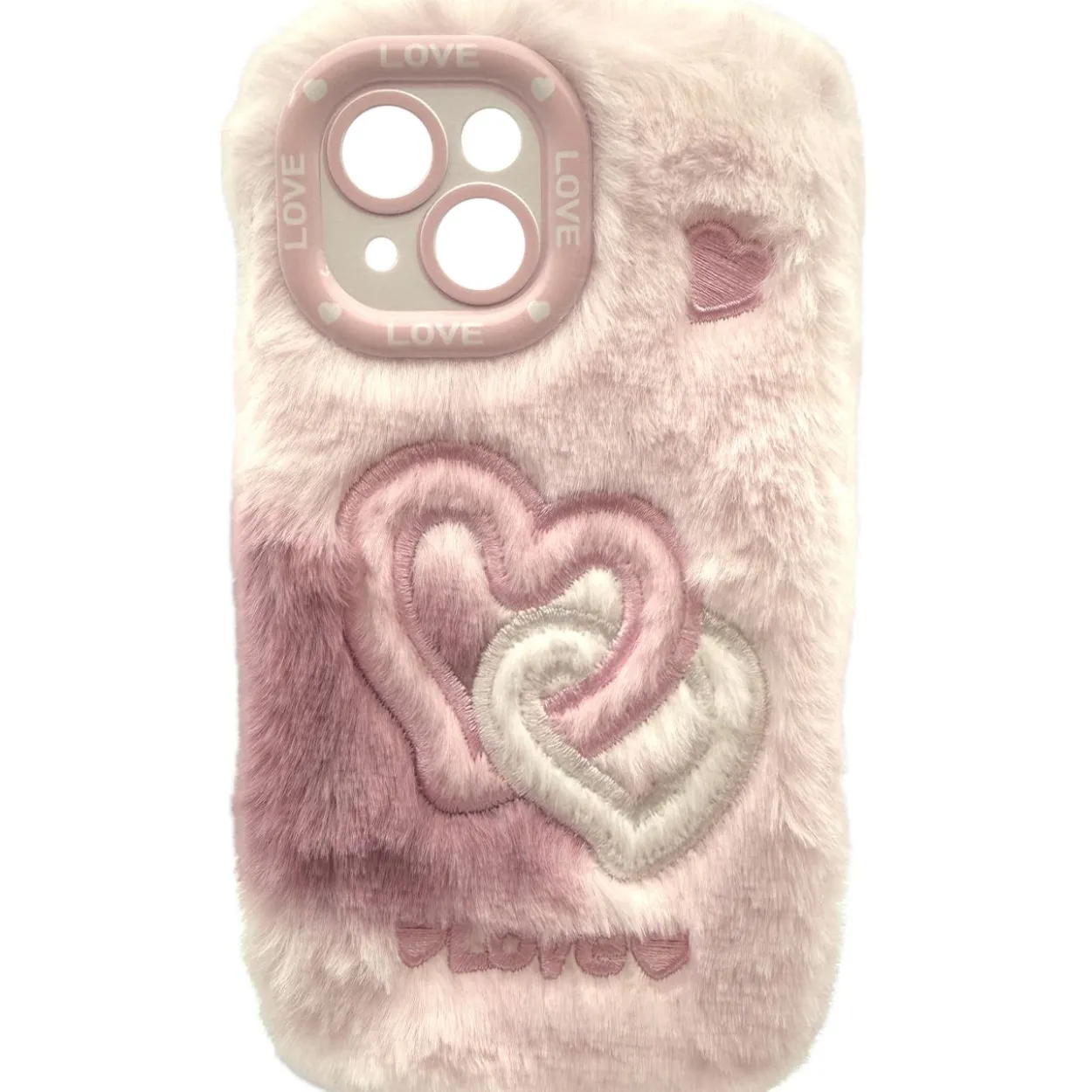 Realpower Flauschi 2,flauschige Handyhülle,weiss/rosa 15