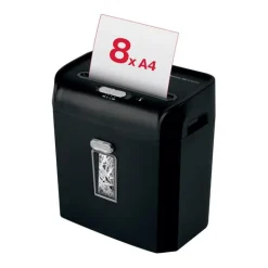 Rexel ProMax RPS812 Aktenvernichter mit Streifenschnitt P-2, 6 mm, bis 8 Blatt, schwarz