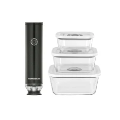 Rommelsbacher Hand-Vakuumiergerät Starterset VAC 253/S (anthrazit, Akkubetrieb, mit 3 Glasbehältern)
