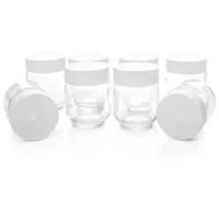 Rommelsbacher Joghurtbereiter-Ersatzgläser-Set JG 8 (transparent/weiß, 8-teilig)