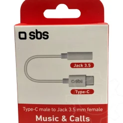 SBS USB Typ C zu 3,5 mm Klinke Adapter, weiss